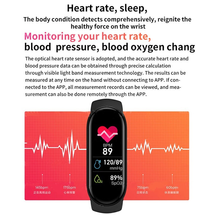 Premium Waterproof Fitness Smartwatch for Men & Women - Heart Rate, Blood Pressure, Activity Tracker, Sleep Monitor, Multi 