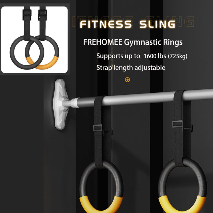 Premium Gymnastic Rings – 1000lbs Capacity, Adjustable Buckle Straps, Non-Slip Rings for Pull Up and Home Fitness, Durable