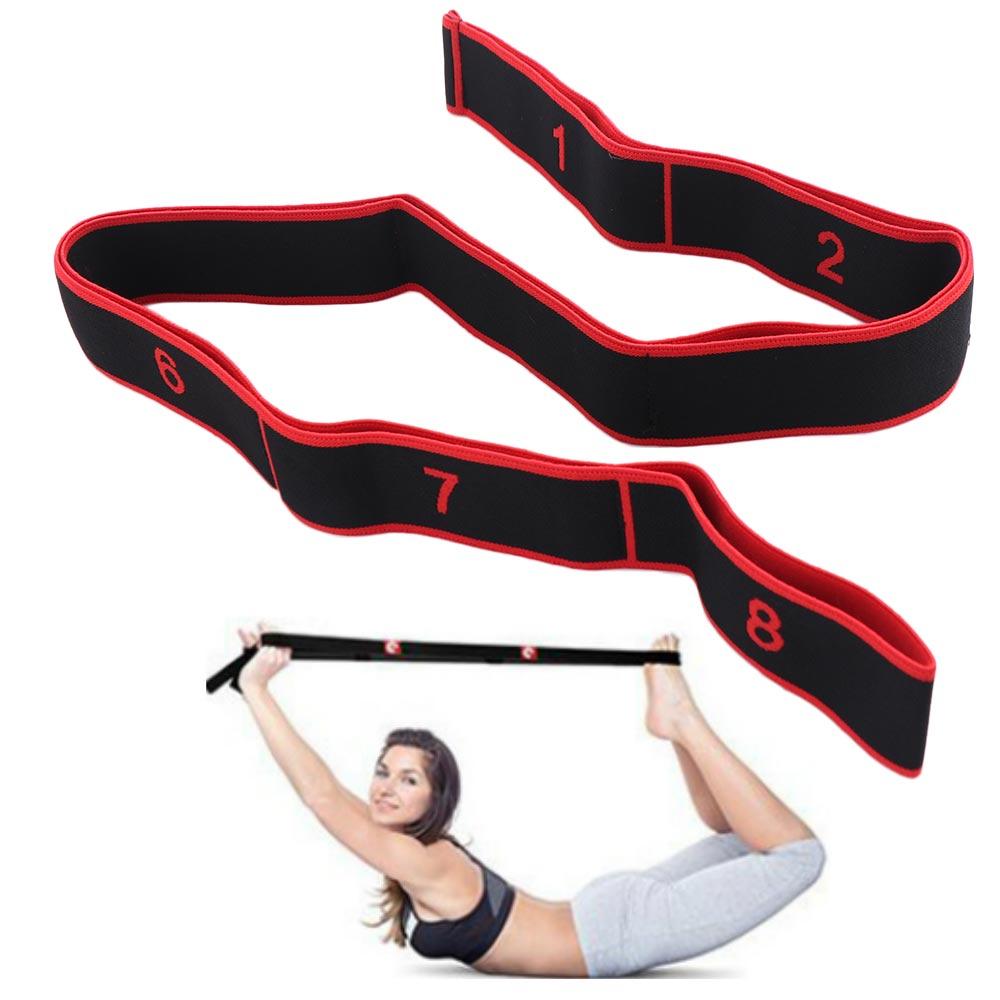 High-Quality 8-Section Stretching Resistance Band – Multi-Functional Elastic Yoga & Pilates Fitness Belt for Targeted