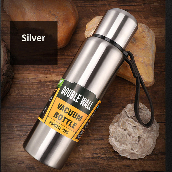 Premium Large Capacity Stainless Steel Thermos Flask - 500ml/1000ml/1500ml Insulated Water Bottle with Leak-Proof Lid, 