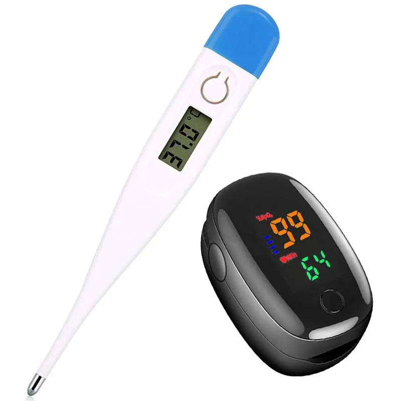 High Quality Digital Thermometer & Pulse Oximeter – Accurate Oral & Armpit Temperature, Fever Alert, Baby & Adult Use