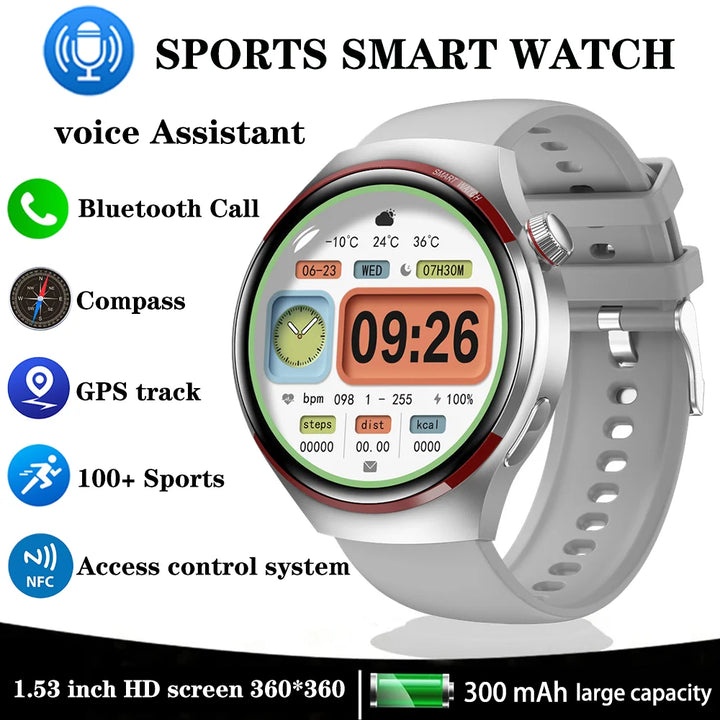 Premium Smartwatch for Men – 1.53'' AMOLED HD Screen, GPS, NFC, Bluetooth Calling, IP68 Waterproof, Heart Rate & Blood 