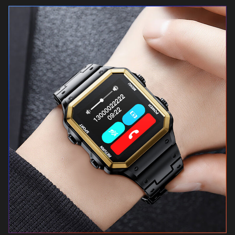 Premium Luxury Smartwatch for Men, Waterproof Fitness Tracker, Bluetooth, Compatible with Android & iOS, High-End AI 