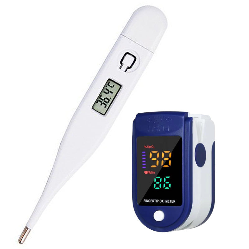 High Quality Digital Thermometer & Pulse Oximeter – Accurate Oral & Armpit Temperature, Fever Alert, Baby & Adult Use