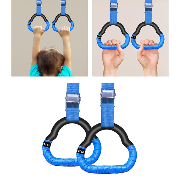 Premium Gymnastics Rings for Kids & Adults – Non-Slip Swing Rings with Adjustable Straps, High Load Capacity (150kg), Safe